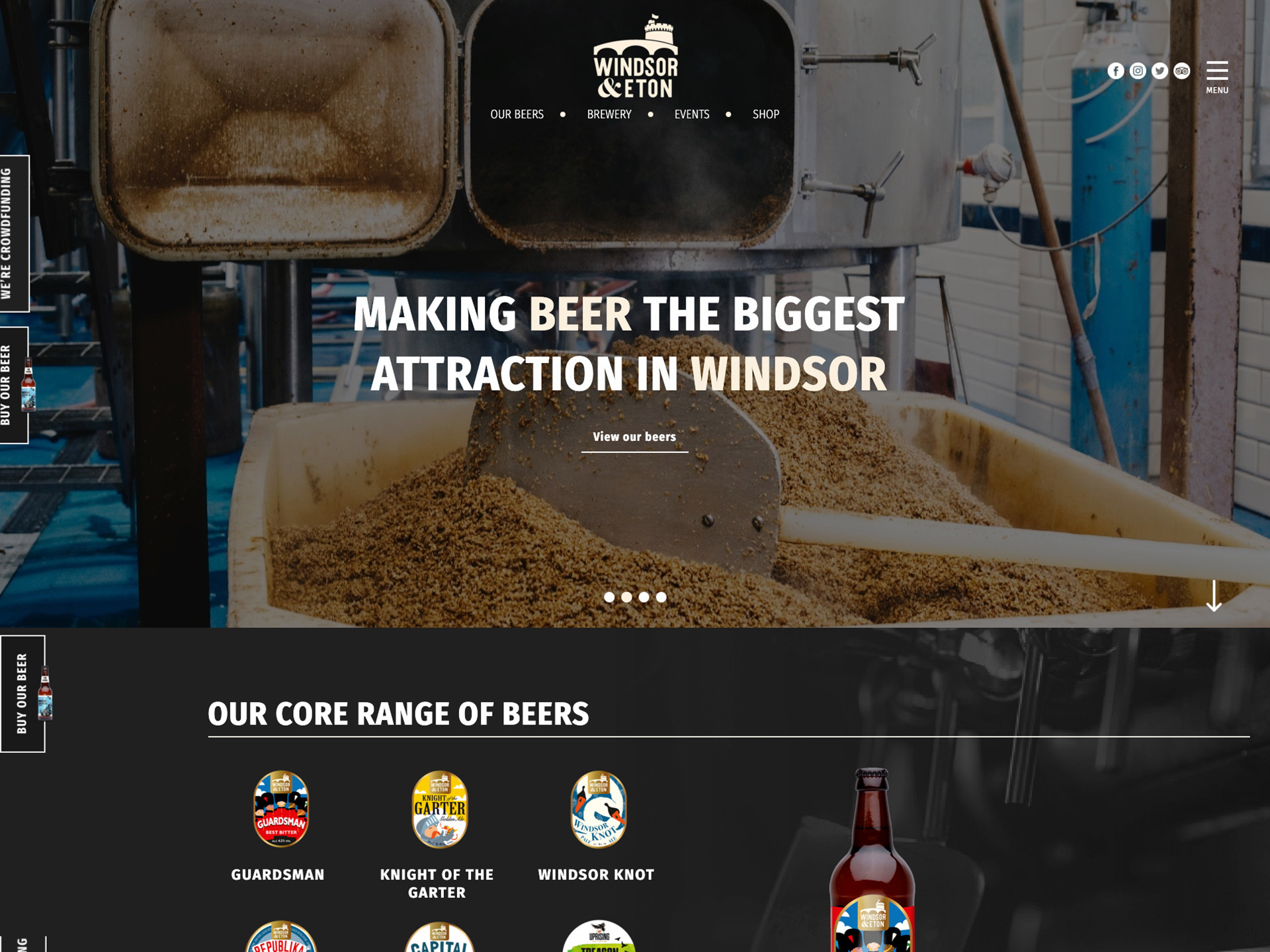 A website for a company who make beer