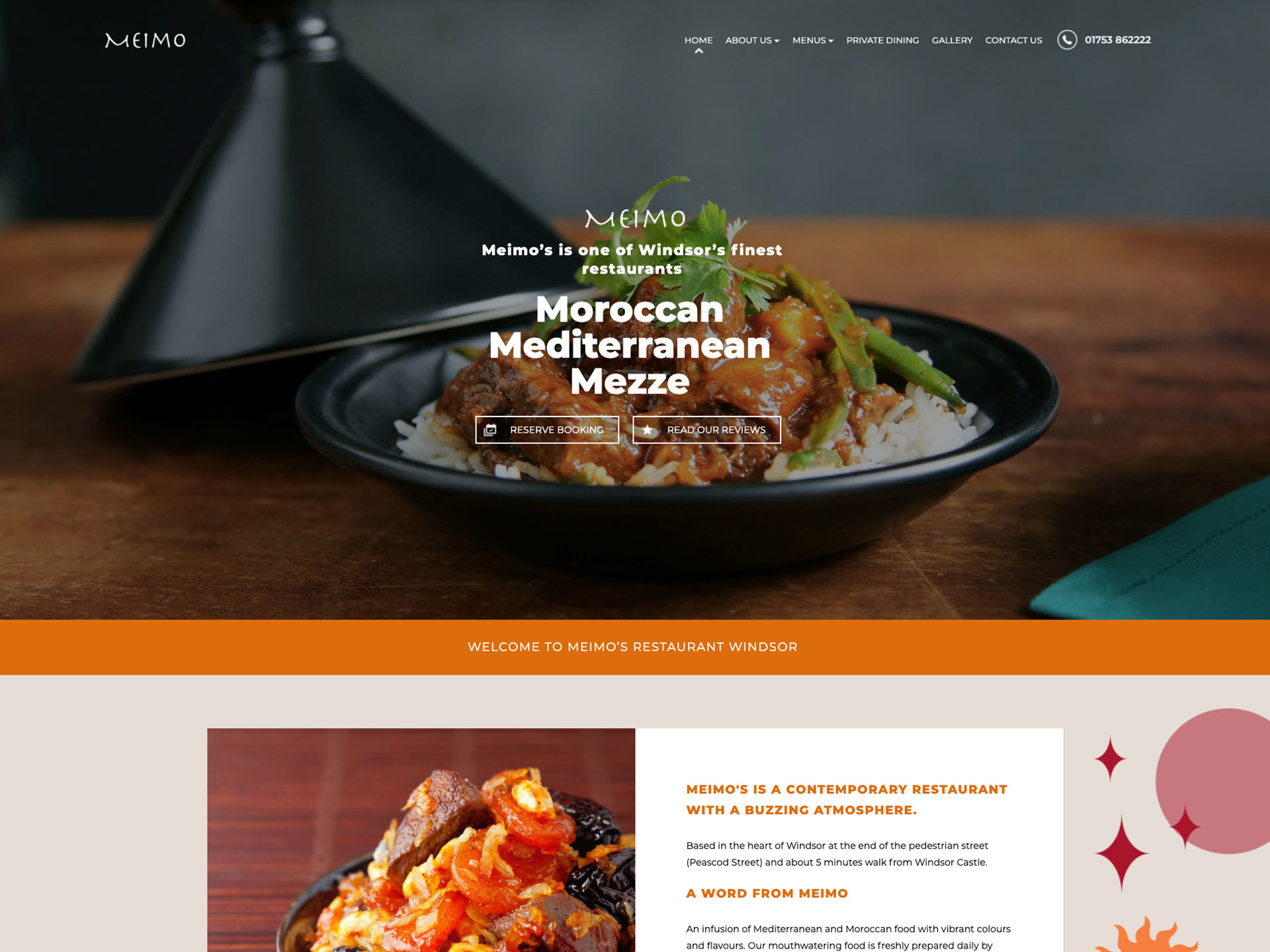 A Moroccan restaurant website created by it'seeze Windsor