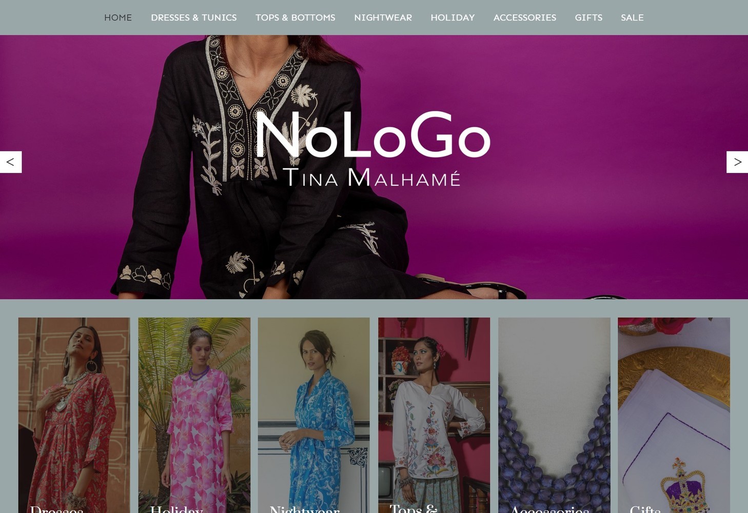A responsive web design for a clothing company shown on a desktop computer.