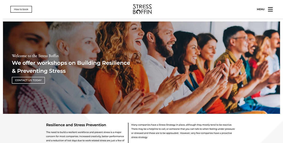A website design to help prevent resilience and stress
