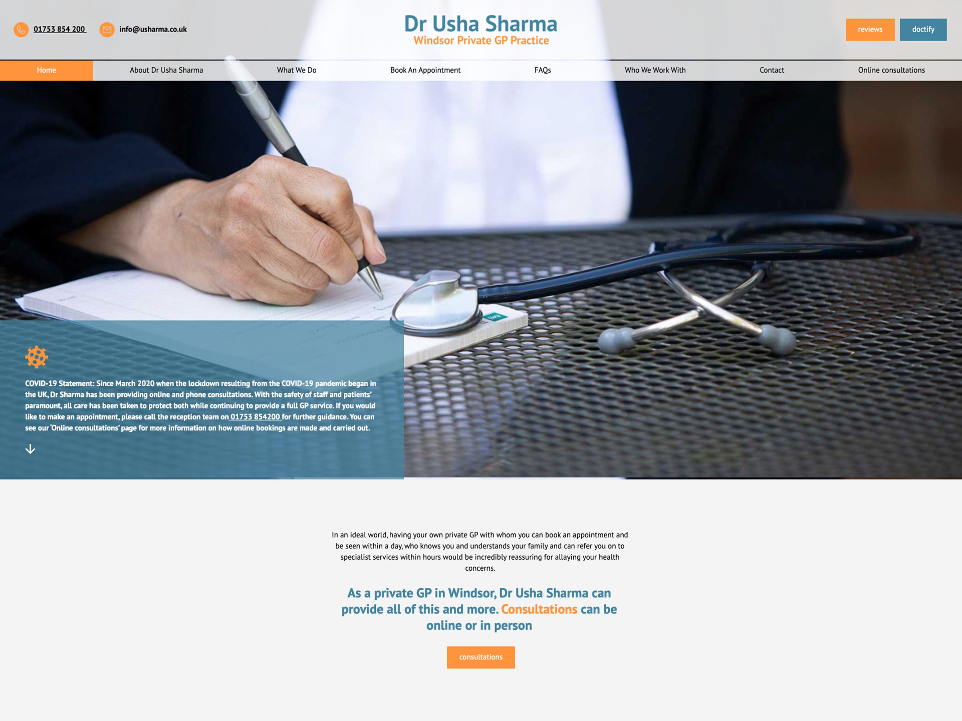 The Dr Usha Sharma website created by it'seeze Windsor