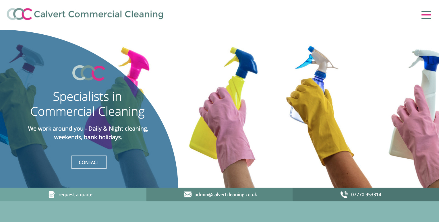 A commercial cleaning website design in Windsor.
